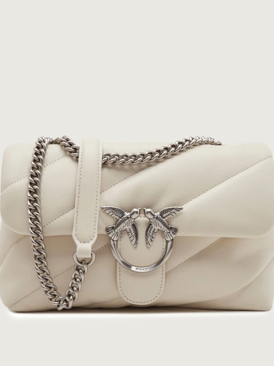 Zdjęcie produktu Pinko Skórzana torebka na ramię LOVE CLASSIC PUFF beżowy