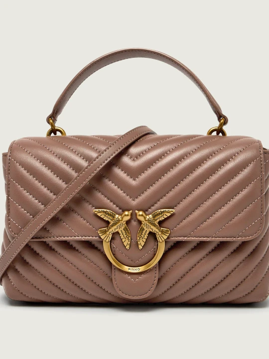 Zdjęcie produktu Pinko Skórzana torebka na ramię LOVE LADY PUFF CLASSIC brązowy