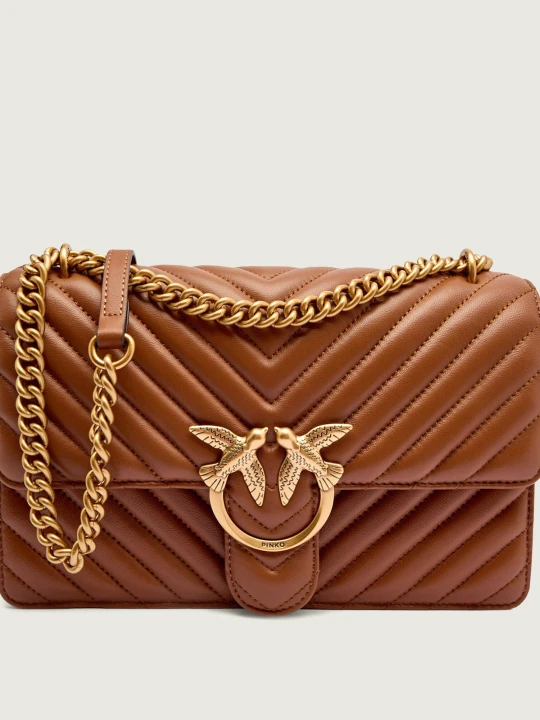 Zdjęcie produktu Pinko Skórzana torebka na ramię LOVE ONE CLASSIC brązowy