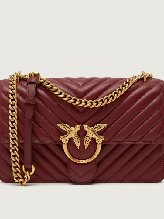 Zdjęcie produktu Pinko Skórzana torebka na ramię Love One Classic bordowy