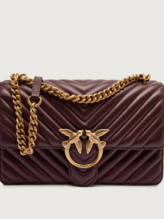 Zdjęcie produktu Pinko Skórzana torebka na ramię LOVE ONE CLASSIC bordowy