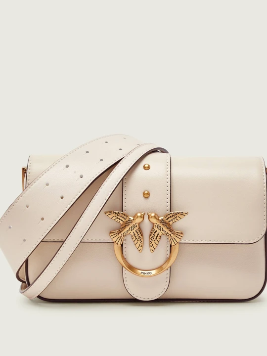 Zdjęcie produktu Pinko Skórzana torebka na ramię LOVE ONE MINI SLOUCHY kremowy