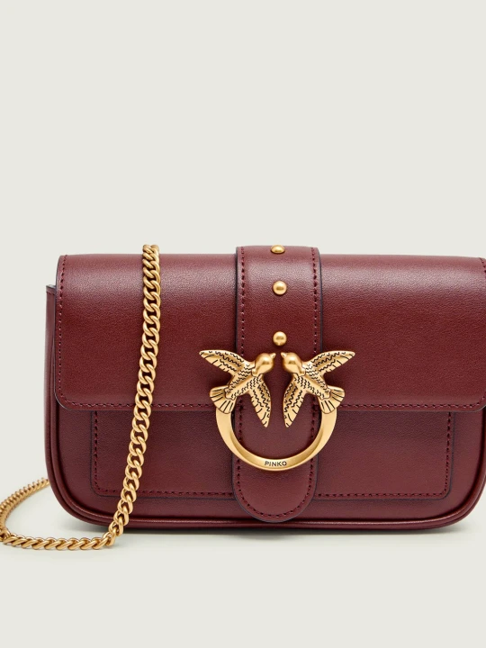 Zdjęcie produktu Pinko Skórzana torebka na ramię LOVE ONE POCKET bordowy
