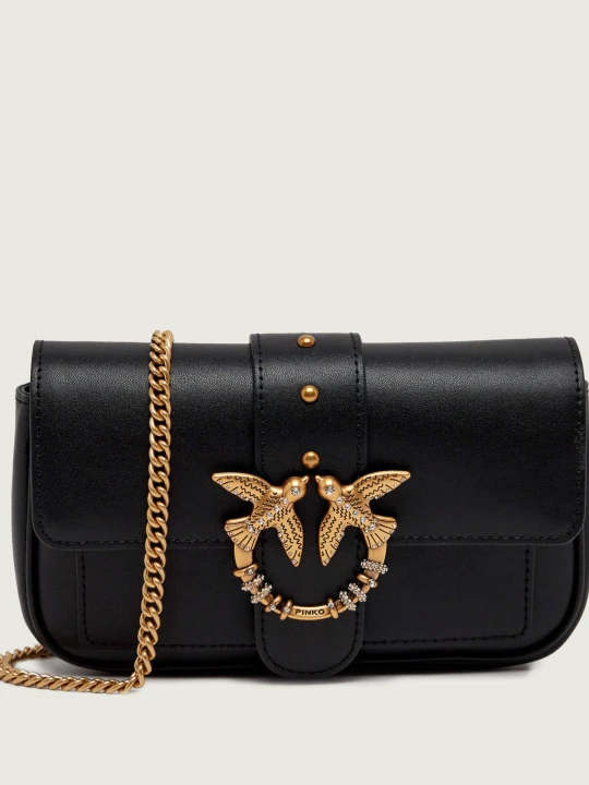 Zdjęcie produktu Pinko Skórzana torebka na ramię Love Pocket New Buckle czarny