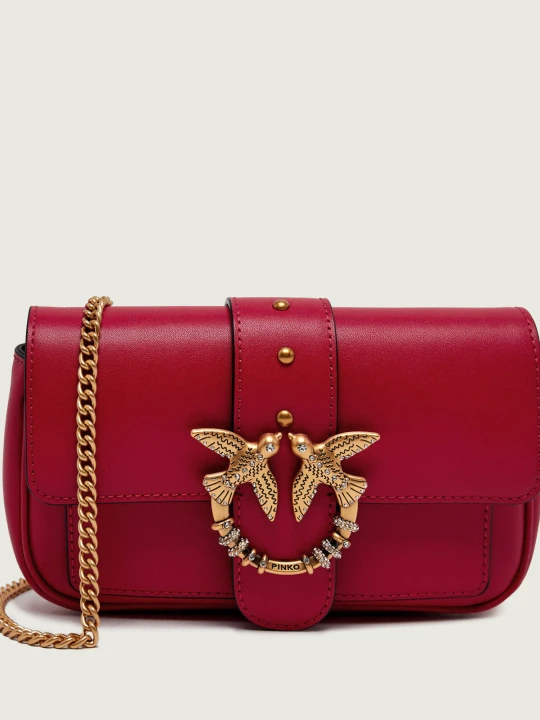 Zdjęcie produktu Pinko Skórzana torebka na ramię Love Pocket New Buckle czerwony