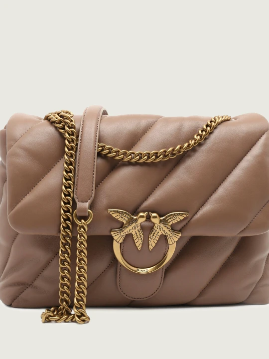Zdjęcie produktu Pinko Skórzana torebka na ramię LOVE PUFF BIG brązowy
