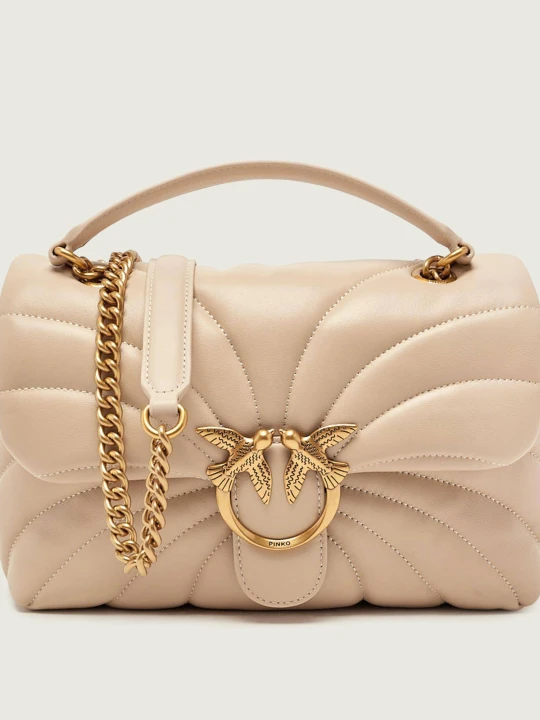 Zdjęcie produktu Pinko Skórzana torebka na ramię LOVE PUFF CLASSIC CL beżowy
