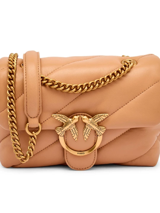 Zdjęcie produktu Pinko Skórzana torebka na ramię LOVE PUFF MINI nude