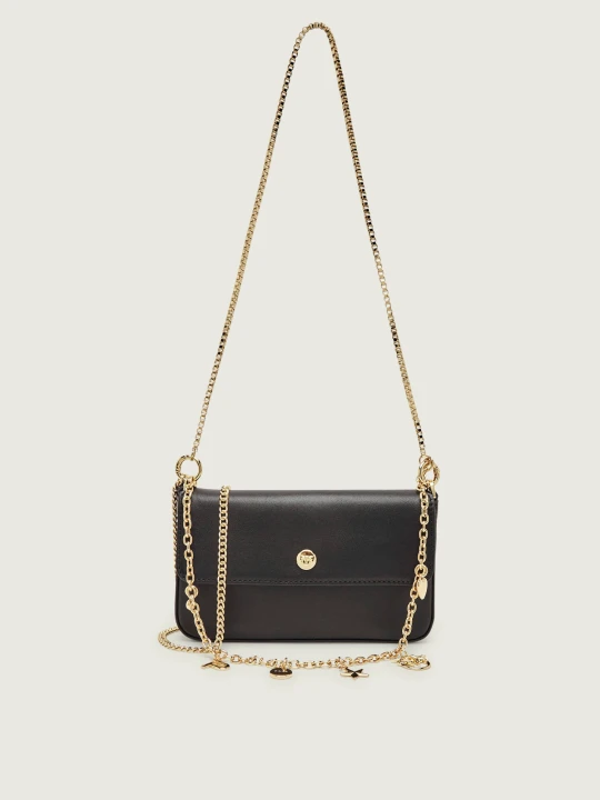 Zdjęcie produktu Pinko Skórzana torebka na ramię Phone Pocket Chain czarny