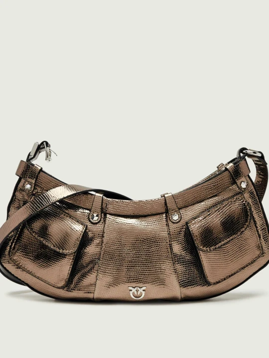 Zdjęcie produktu Pinko Skórzana torebka na ramię Pocket Body Mini metaliczny