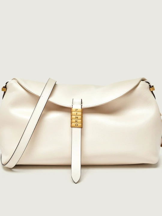 Zdjęcie produktu Pinko Skórzana torebka na ramię SADDLE CLASSIC beżowy