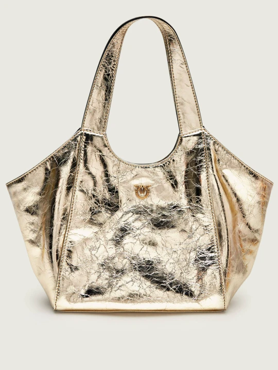 Zdjęcie produktu Pinko Skórzana torebka na ramię TOTE MINI BAG złoty