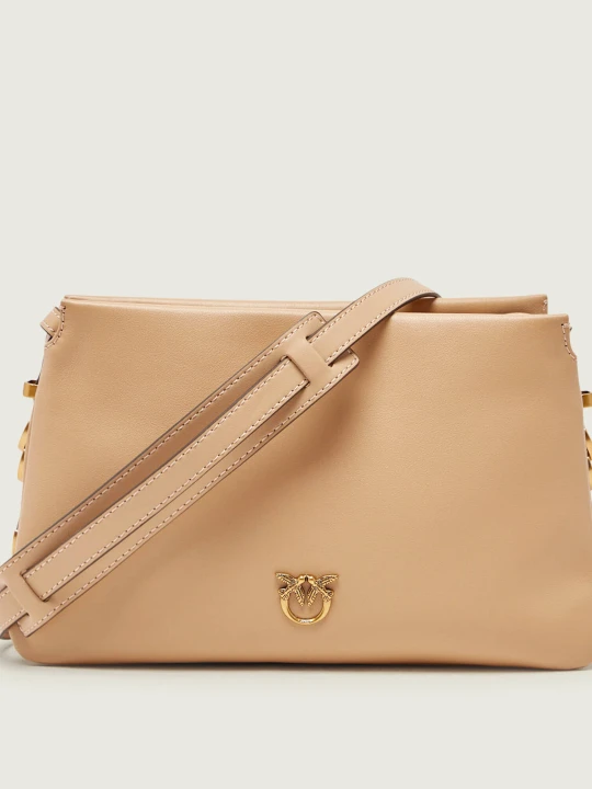 Zdjęcie produktu Pinko Skórzana torebka na ramię TRIPLET MINI beżowy