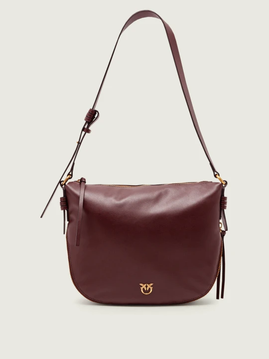 Zdjęcie produktu Pinko Skórzana torebka na ramię Zip Around Classic bordowy