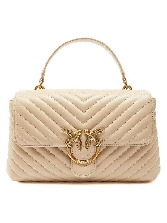 Zdjęcie produktu Pinko Skórzana torebka w kolorze beżowym - 26 x 17 x 8 cm rozmiar: onesize