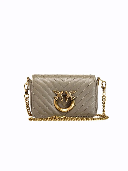 Zdjęcie produktu Pinko Skórzana torebka w kolorze szarym - 13 x 8 x 5 cm rozmiar: onesize