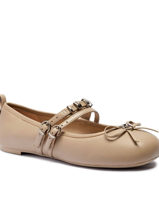 Zdjęcie produktu Pinko Skórzane baleriny Gioia 09 Mary Jane beżowy