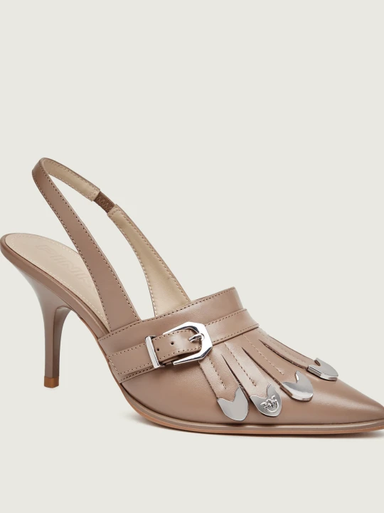 Zdjęcie produktu Pinko Skórzane czółenka Lady 04 beżowy