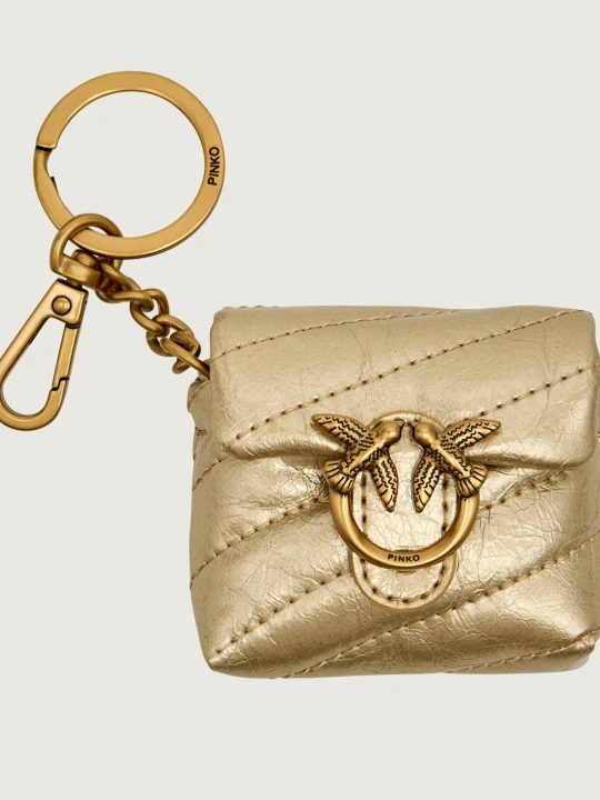 Zdjęcie produktu Pinko Skórzane etui na słuchawki LOVE PUFF SHINY złoty