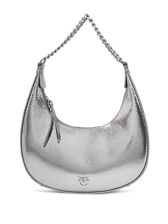 Zdjęcie produktu Pinko Skórzane hobo BRIOCHE CLASSIC srebrny