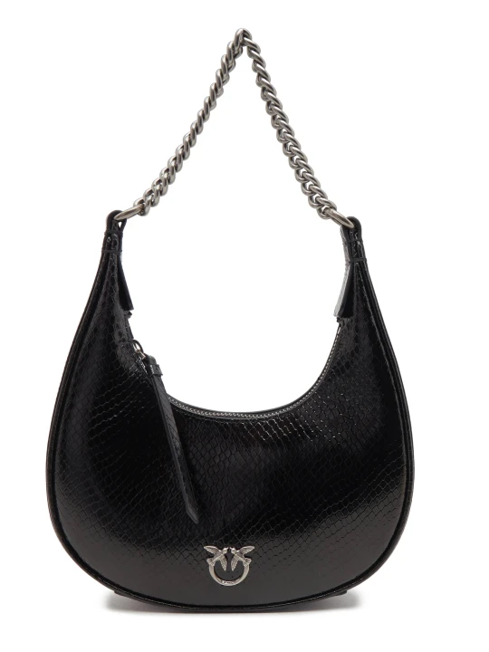 Zdjęcie produktu Pinko Skórzane hobo BRIOCHE HOBO MINI PELLE LAMINA czarny