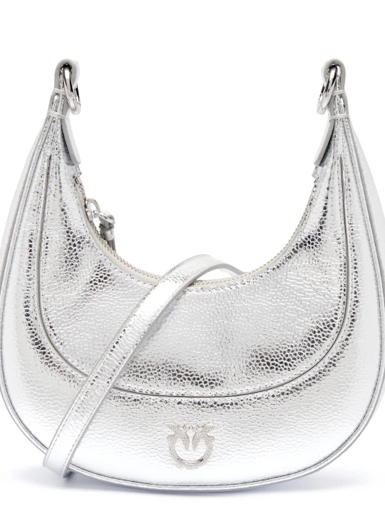 Zdjęcie produktu Pinko Skórzane hobo BRIOCHE MINI srebrny