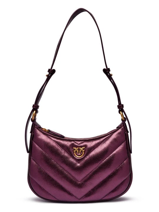 Zdjęcie produktu Pinko Skórzane hobo Half Moon Mini fioletowy
