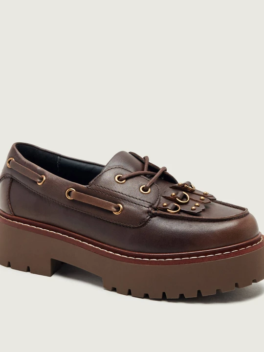 Zdjęcie produktu Pinko Skórzane loafersy Margaret 01 brązowy