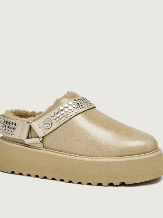 Zdjęcie produktu Pinko Skórzane mule Martina 05 beżowy