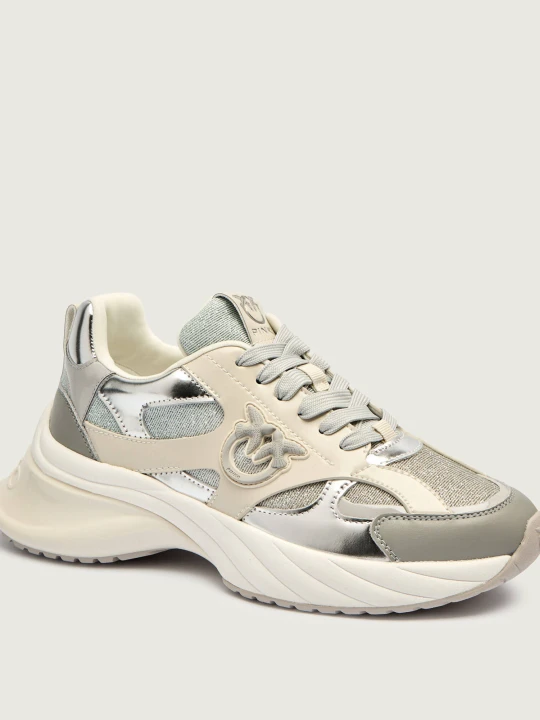 Zdjęcie produktu Pinko Skórzane sneakersy Ariel 15 srebrny