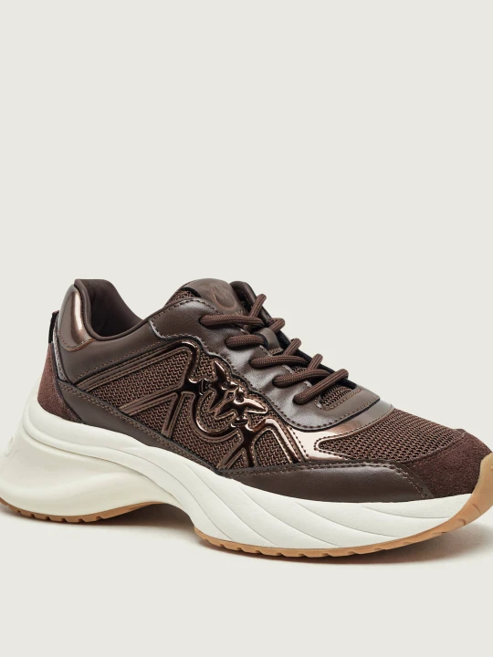 Zdjęcie produktu Pinko Skórzane sneakersy Ariel 33 | zamsz brązowy