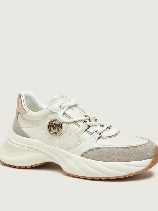 Zdjęcie produktu Pinko Skórzane sneakersy Ariel | zamsz ecru