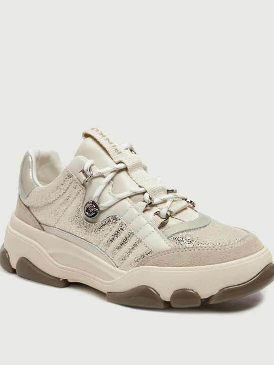 Zdjęcie produktu Pinko Skórzane sneakersy Athena 01 | zamsz beżowy