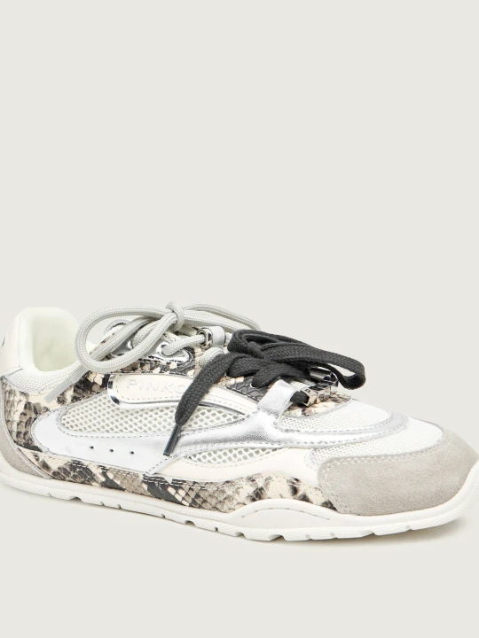 Zdjęcie produktu Pinko Skórzane sneakersy YULIA 01 | zamsz szary