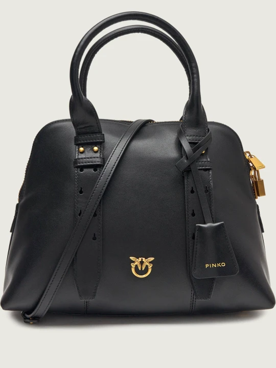 Zdjęcie produktu Pinko Skórzany kuferek BOWLING BAG MEDIUM czarny