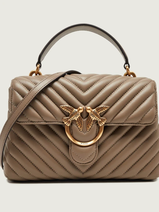 Zdjęcie produktu Pinko Skórzany kuferek Love Lady Puff Mini brązowy