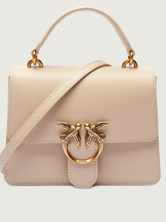 Zdjęcie produktu Pinko Skórzany kuferek Love One Top Handle Mini beżowy