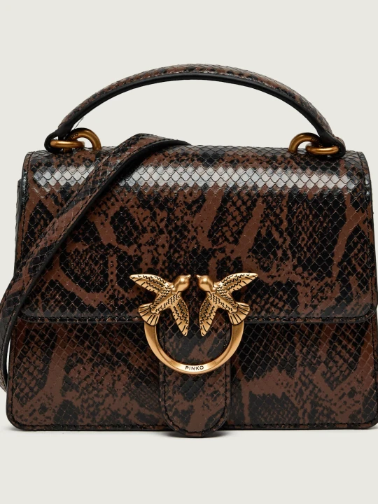 Zdjęcie produktu Pinko Skórzany kuferek Love One Top Handle Mini brązowy