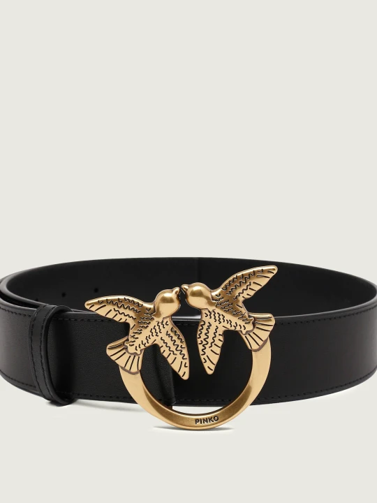 Zdjęcie produktu Pinko Skórzany pasek LOVE BERRY H4 BELT VITELLO SET czarny