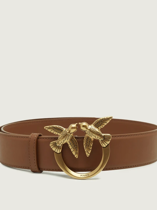 Zdjęcie produktu Pinko Skórzany pasek LOVE BERRY H4 BELT VITELLO SET camel