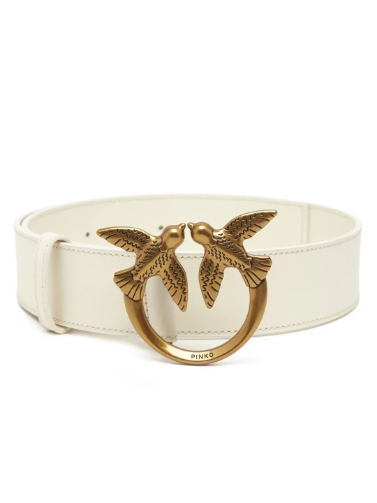 Zdjęcie produktu Pinko Skórzany pasek LOVE BERRY H4 BELT VITELLO SET biały