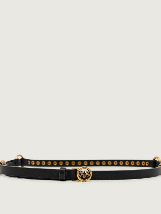 Zdjęcie produktu Pinko Skórzany pasek STUDS BELT H1, 2 czarny