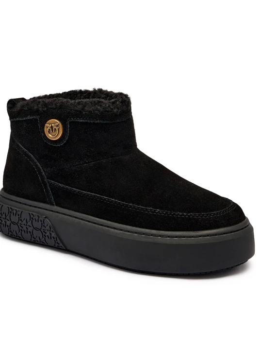 Zdjęcie produktu Pinko Śniegowce Yoko 22 | shearling | zamsz czarny