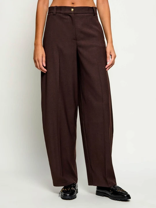 Zdjęcie produktu Pinko Spodnie Balbino | Relaxed fit | z dodatkiem wełny brązowy