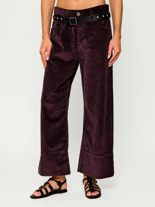 Zdjęcie produktu Pinko Spodnie Cyntia | Relaxed fit | sztruks bordowy