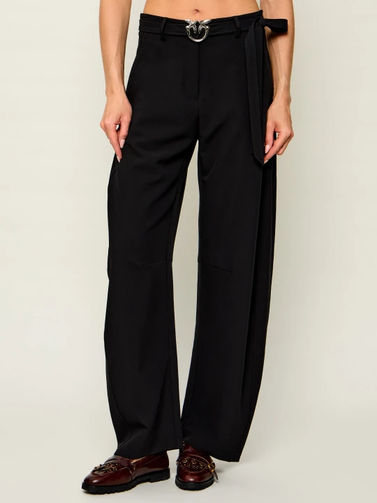 Zdjęcie produktu Pinko Spodnie z paskiem New Lexy | Relaxed fit czarny