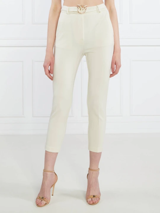 Zdjęcie produktu Pinko Spodnie z paskiem POTENZA | Cropped Fit biały