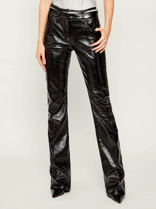 Zdjęcie produktu Pinko Spodnie z paskiem Rocio | flare fit czarny