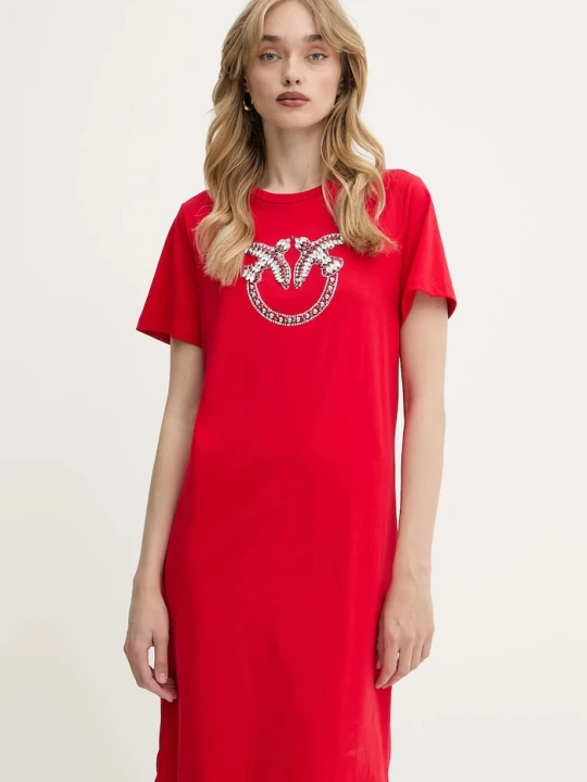 Zdjęcie produktu Pinko sukienka bawełniana Answear Exclusive czerwony