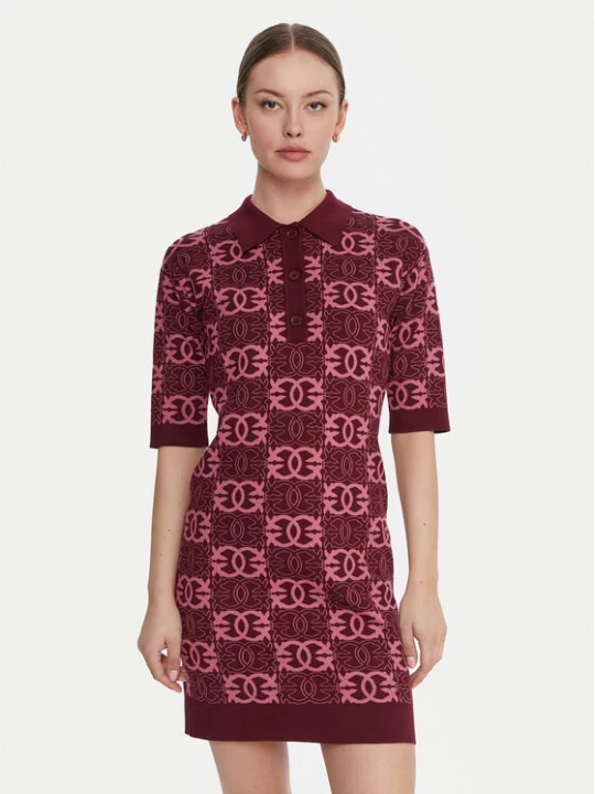 Zdjęcie produktu PINKO Sukienka dzianinowa Nothing 106039 A2YD Bordowy Regular Fit